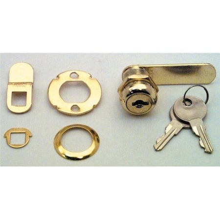 Prime-Line Prime Line Products .88in. Brass Drawer & Cabinet Lock U9944 U9944